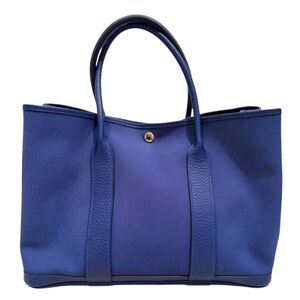 Hermes Blue Garden Party 36 Tote Bag